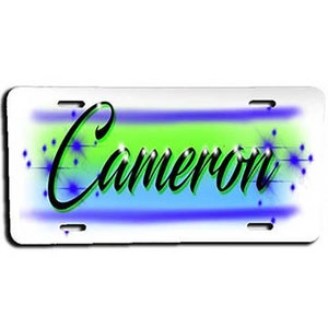 A018 Personalized Custom Airbrushed Name Writing Color License Plate Tag