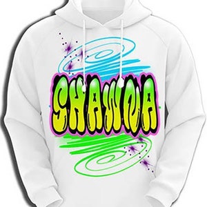 A010 Personalized Custom Airbrushed Name Writing Color Party Design Gift Hoodie