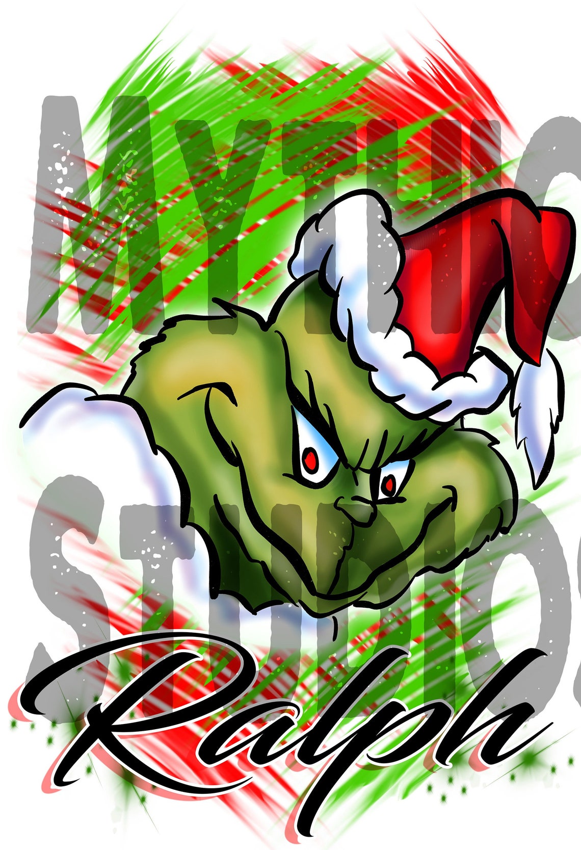 B152 Personalized Airbrush Grinch License Plate Tag Etsy