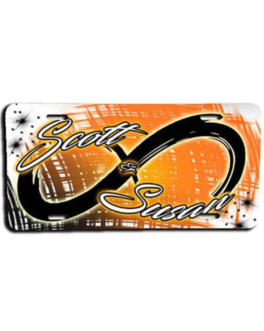 H048 Personalized Airbrushed Infinity Sign License Plate Tag - Etsy