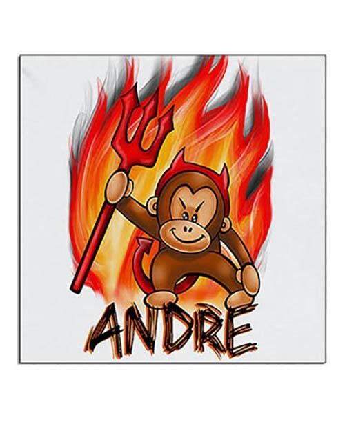 B032 Personalized Airbrush Devil Monkey Ceramic Coaster - Etsy