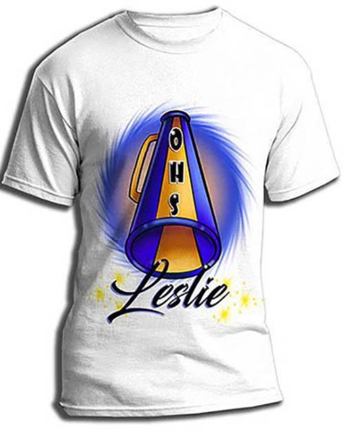 G028 Personalized Airbrush Cheerleading Tee Shirt Etsy UK