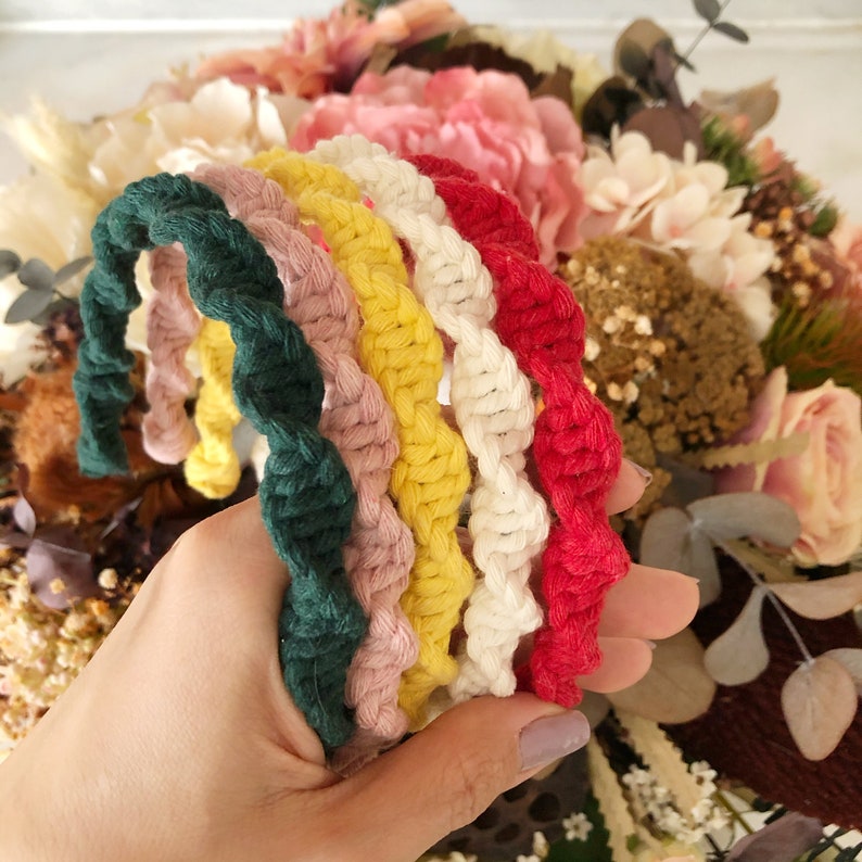 3 X Macrame Headbands // Boho Style // Handmade 100 Cotton // Etsy