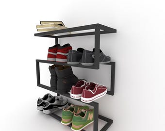 Metalen schoenenrek: minimalistische gangorganizer met meerdere lagen
