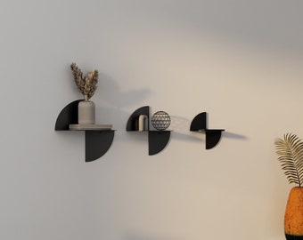 Circular Display Floating Shelves - Modern Wall Decor - Decorative Shelving Unit