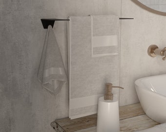 Modern Wall Mounted Towel Holder with Hooks, Minimalist Hand Towel Rack, Home Decor