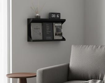 Modern Metal Floating Bookshelf for Wall, Display Shelf for Living Room or Office