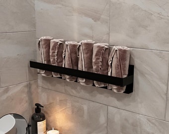 Metal Towel Rack: Wall-Mounted Rolled Towel Storage, Modern Bathroom Organizer