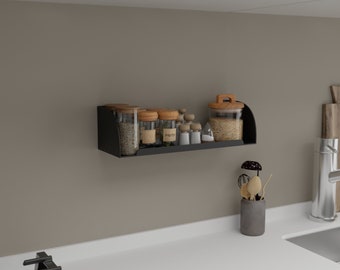 Schlankes Wandregal aus Metall - Moderne Aufbewahrungslösung für die Küche - Minimalistisches Badezimmerregal