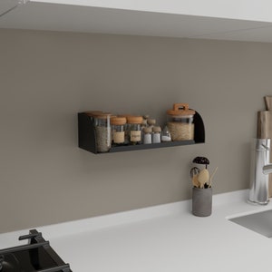 Schlankes Wandregal aus Metall Moderne Aufbewahrungslösung für die Küche Minimalistisches Badezimmerregal Bild 1