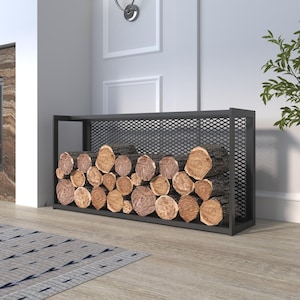 Minimalist Metal Firewood Holder: Decorative Log Storage Rack