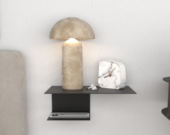 Modern Metal Floating Nightstand: Two-Tiered Minimalist Shelf