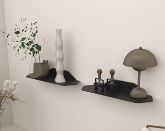 Minimalist Floating Wall Display Shelf, Metal Decorative Plant Shelf, Housewarming Gift