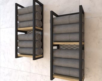 Modern Bathroom Towel Storage Rack, Wall Hand Towels Holder, Floating Bath Shelf, Bathroom Decor