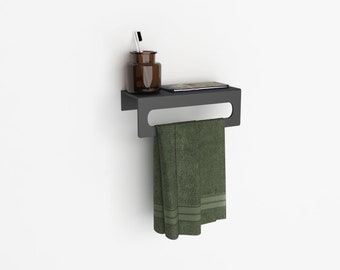 Modern Wall Mounted Hand Towel Rack & Holder with Shelf for Bathroom