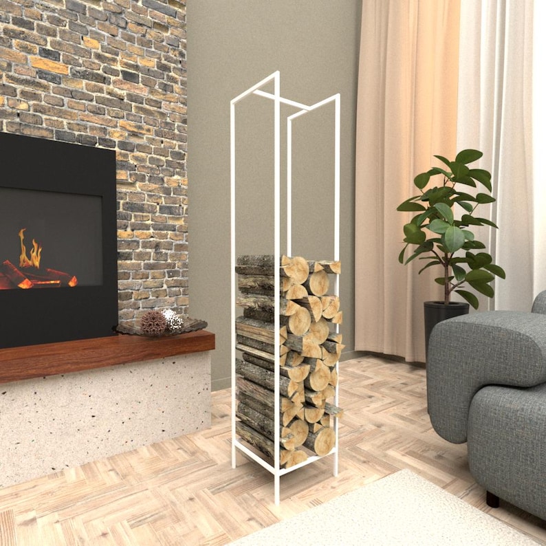 Stylish Log Rack Modern Metal Firewood Rack: Rustic Indoor/outdoor Log Holder - Etsy