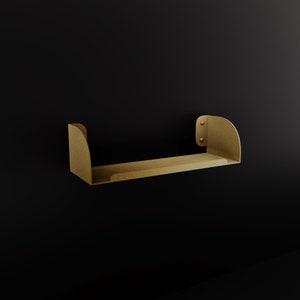 Schlankes Wandregal aus Metall Moderne Aufbewahrungslösung für die Küche Minimalistisches Badezimmerregal Gold