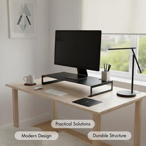 Supporto per monitor in metallo personalizzato, supporto per monitor da scrivania, regalo per ufficio con nome personalizzato