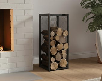 Metal Firewood Rack for Indoor and Outdoor, Minimalist Firewood Storage