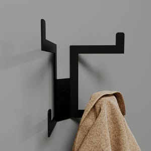 Modern Metal Wall Hook Rack For Entryway or Bathroom, Industrial Coat Hook Organizer