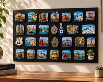 Metal Travel Magnet Display Board, Magnetic Wall Decor