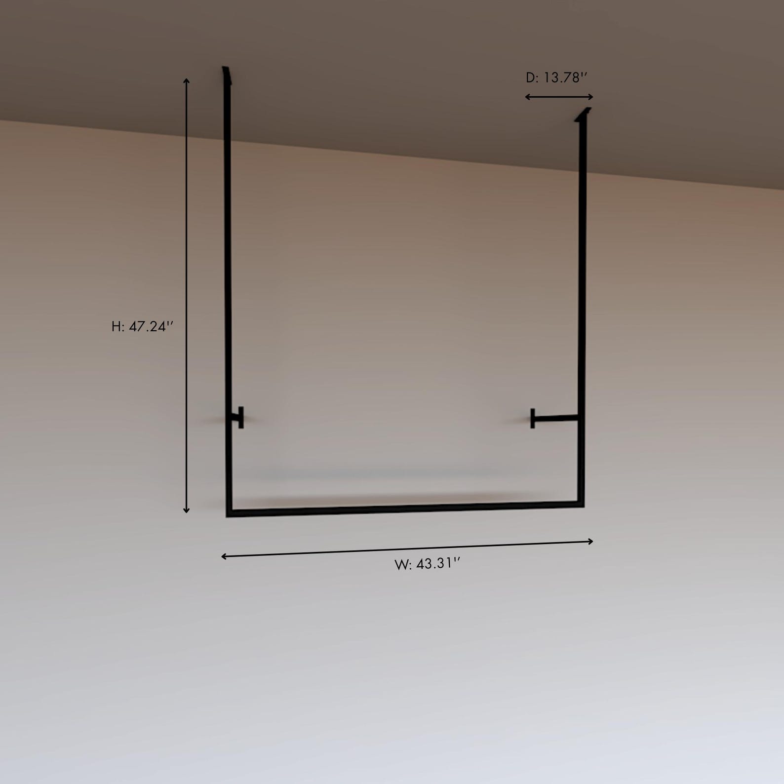 Ceiling Mounted Clothing Rack, Metal Hanging Clothing Rod, Garment Rail ...
