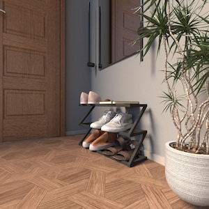 Modern Metal Zigzag Shoe Rack: Minimalist Entryway Organizer