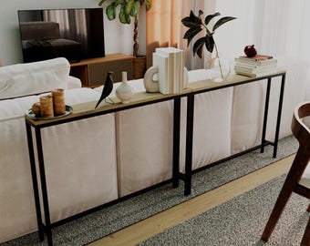 Narrow Sofa Console Table, Entryway or Living Room Shelf