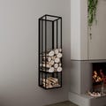 Minimalist Metal Firewood Rack: Wall-Mounted Modern Log Holder