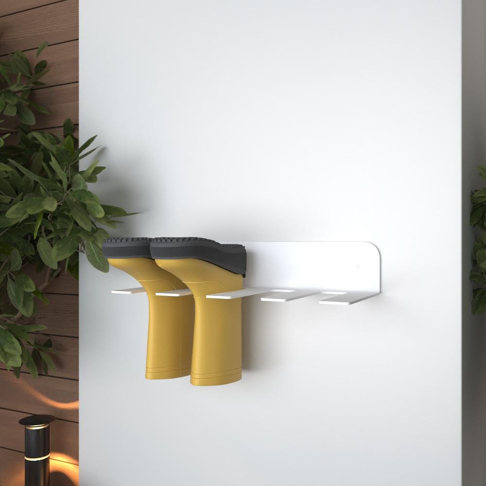 Boot Rack Wall Wall-mounted Metal Boot Rack: Farmhouse Welly Storage - Etsy