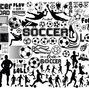 FUSSBALL SVG-Bundle - Fußball SVG - Fußballspieler Sofort - Fußball Ball Illustration - Schnittdatei für Cricut - Silhouette - Fußball Clipart - Fußball Schneidedatei