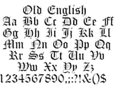 古い英語フォント SVG、古い英語アルファベット SVG、Cricut 用