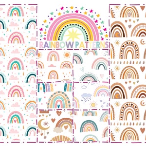 PATRONES DE ARCO IRIS SVG,Paquete de arco iris de arco iris,Patrones de svg,Arco iris svg,Boho arco iris SVG,Arco iris Clipart,Pastel arco iris svg,Fondo transparente