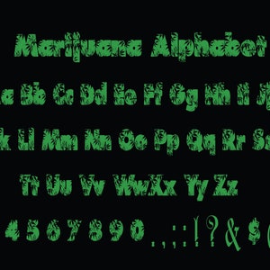 MARIJUANA ALPHABET FONT Svg, fonts bundle, Sillhoutte Svg, Sans Serif Svg, files for cricut , Digital Cut Files