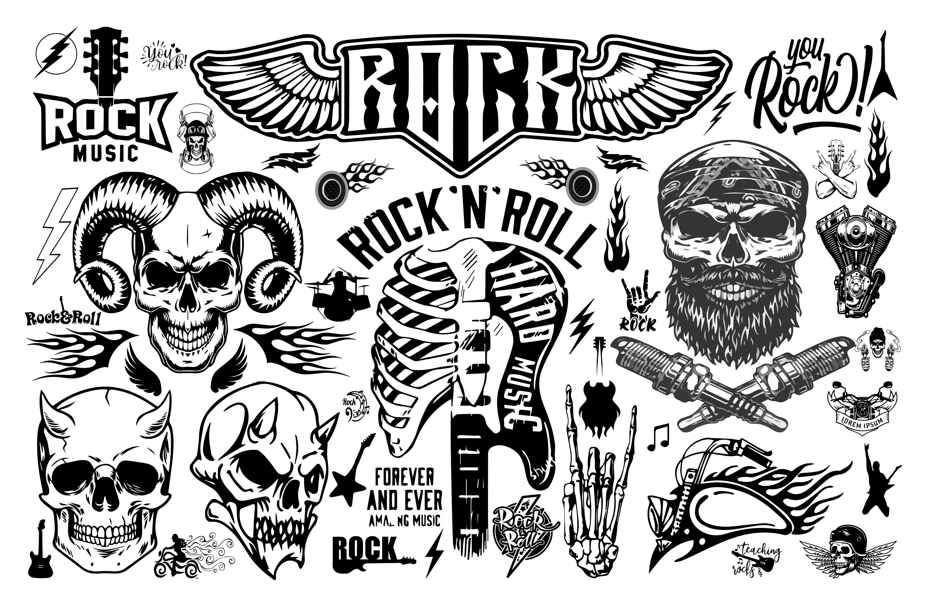 10pcs/set Cool Rock And Roll Heavy Metal Music Skull Graffiti Stencil Diy  Art Craft Drawing Walls Decoration Painting Template - Stencils - AliExpress