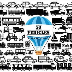 VEHICLES SVG - Vehicles Svg Bundle - Truck Svg -  Transportation Svg - Construction Truck Svg - Bus Svg - Car Svg - Airplane Svg -Silhouette