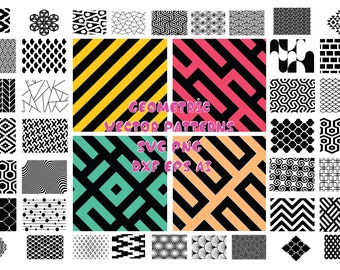 PATTERNS BUNDLE Svg, Geometric Patterns , Background pattern bundle Svg file for Cricut, Transparent Background,  Seamless Geometric Pattern