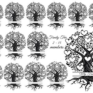 Family Tree Svg - Family Tree Svg Bundle 2-15 Members - Tree Of Life Svg - Family Tree Branch -  Cut Files For Cricut - Family Tree Clipart