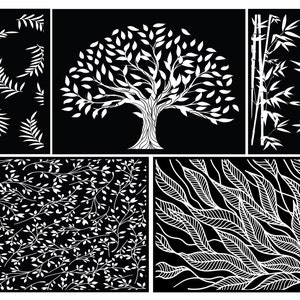 パネル SVG - レーザーカット パネル SVG - パネル コレクション - レーザーカット ファイル - 幾何学的パネル SVG - ツリー パネル SVG - デジタル ゲート - フェンス パネル