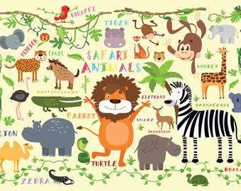 ANIMALS BUNDLE Svg, Animals Svg, Safari Animals Svg, Cricut Cut Files, Silhouette Files, Cute Animal Svg, Zoo Animals Svg, Png, Dxf, Eps