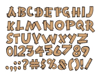 WOOD ALPHABET SVG, Plank Alphabet Svg, Wood Font Letters and Numbers, Plank Font Letters and Numbers