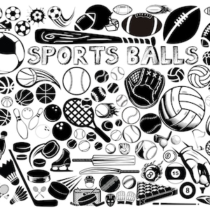 SPORTBALLEN SVG, sportballen bundel Svg, voetbal, voetbal, honkbal, basketbalbal, golfbal, tennisbal, Svg - png