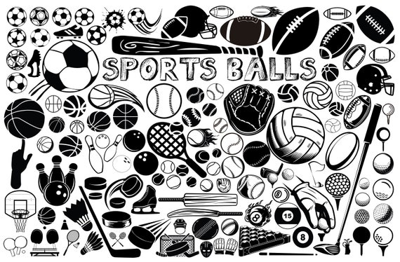 SPORTS BALLS SVG, Sports Balls Bundle Svg, Soccer Ball, Football Ball, Baseball Ball, Basketball Ball, Golf Ball, Tennis Ball, Svg - Png