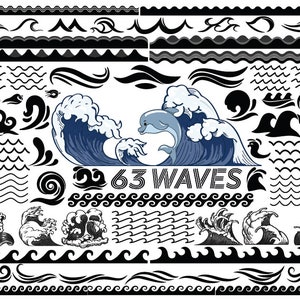 WAVE SVG, Wave Bundle Svg, Waves Silhouette Svg, Ocean Svg, Beach Svg, Summer Svg, Sea Waves Svg, Wave Cut Files , Wave Clipart , Waves Svg