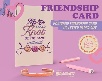 Vriendschapskaart afdrukbaar, Valentijnsdagkaart, digitale kaart, schattige PDF-kaart, kaart voor BF, beste cadeau voor hem. Cadeau voor vrouw.
