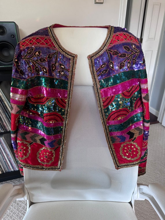 Vintage Leslie Fay Evenings Sequin Jacket