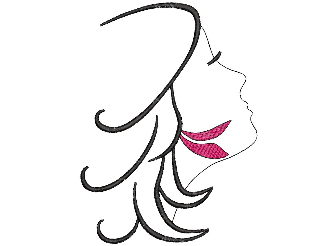 Woman face embroidery design machine embroidery woman face  etsy Woman face embroidery design machine embroidery woman face  etsy