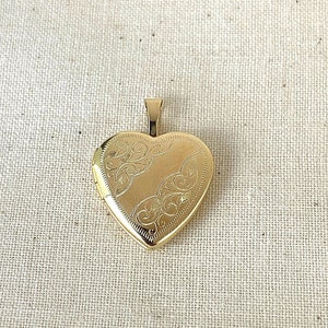 Real 14K Yellow Gold Heart Locket Charm Pendant For Necklace or Chain, Heart Locket Necklace, Dainty Shiny Puffed Plain Heart Charm