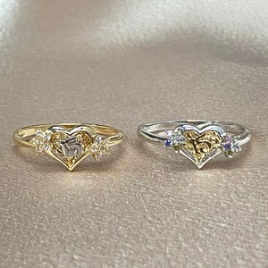 14K echtes zweifarbiges Massivgold 15 Jahre Quinceanera Geburtstagsring mit Zirkonia, 15 Anos Geburtstagsgeschenk für Mädchen