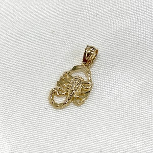 Real 14K Yellow Gold Scorpion Charm Tiny Pendant For Necklace or Chain for Men/Women, Zodiac Necklace